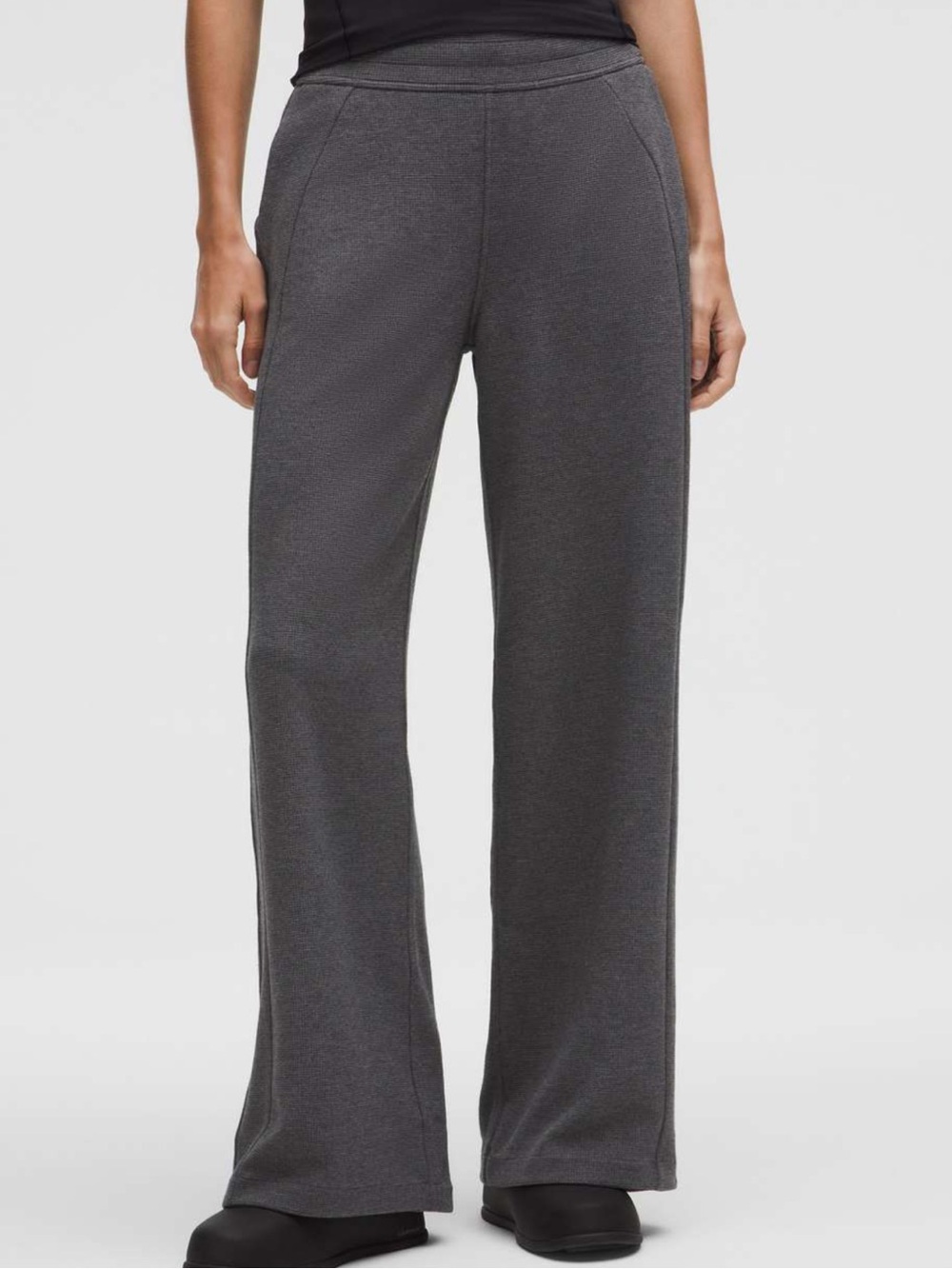 Lululemon Scuba Mid-Rise Wide-Leg Pant *Waffle Graphite Grey XL